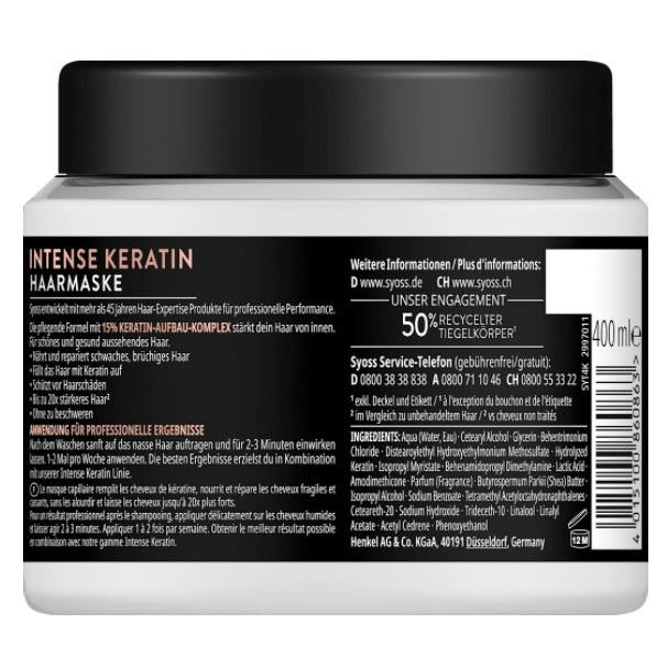 Syoss Haarmasker Intense Keratin – 400 ml