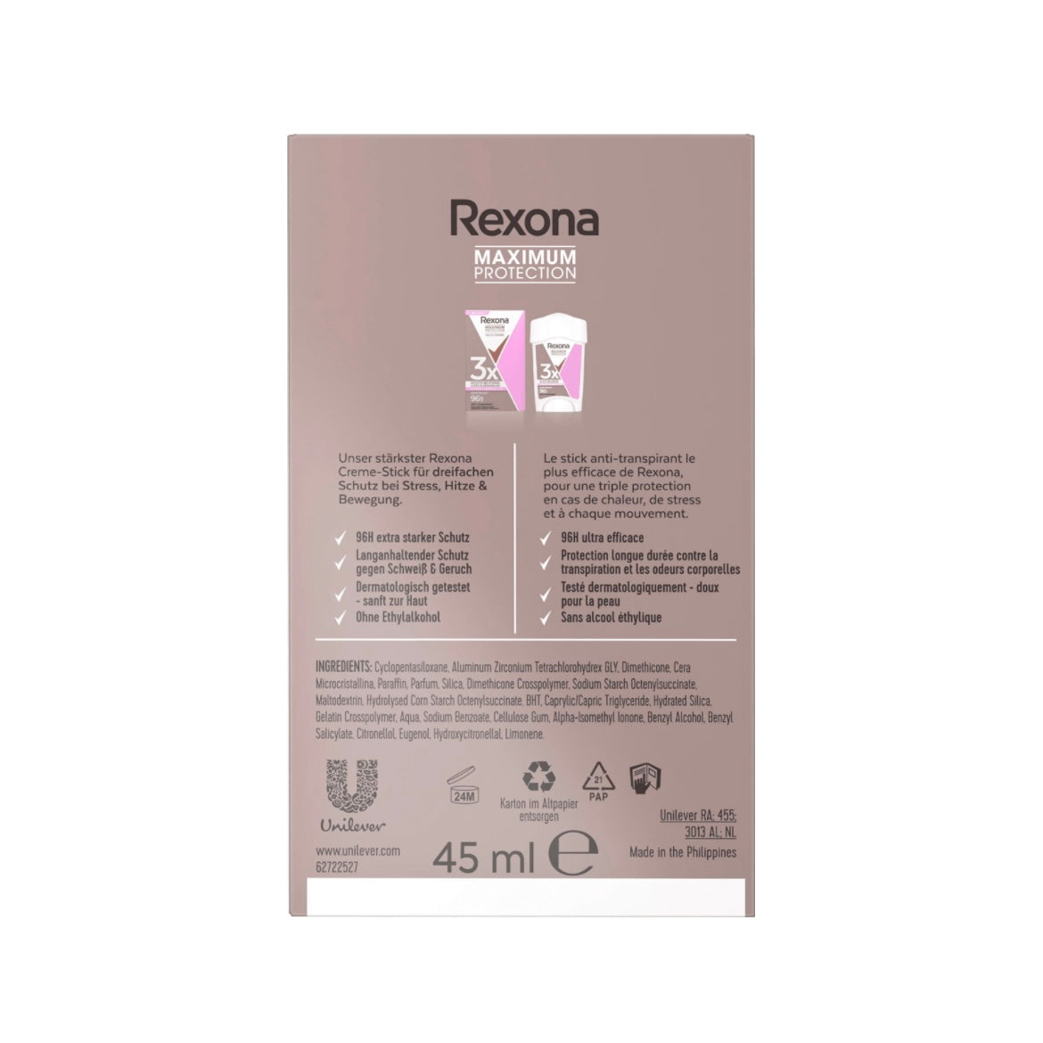Rexona Maximum Protection Crème-Deostick – 45 ml