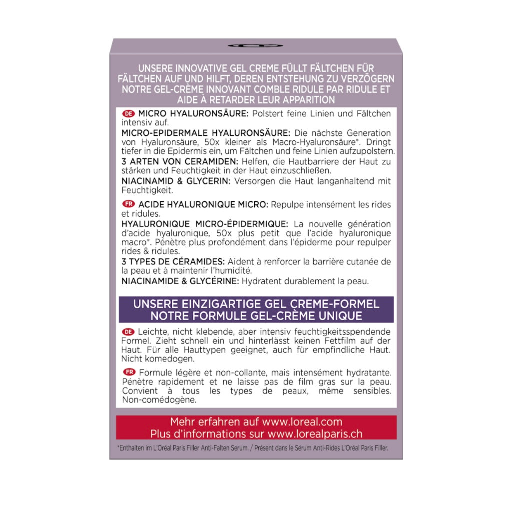 L’Oréal Paris Revitalift Filler Gezichtsgel – met Hyaluronzuur – 50 ml