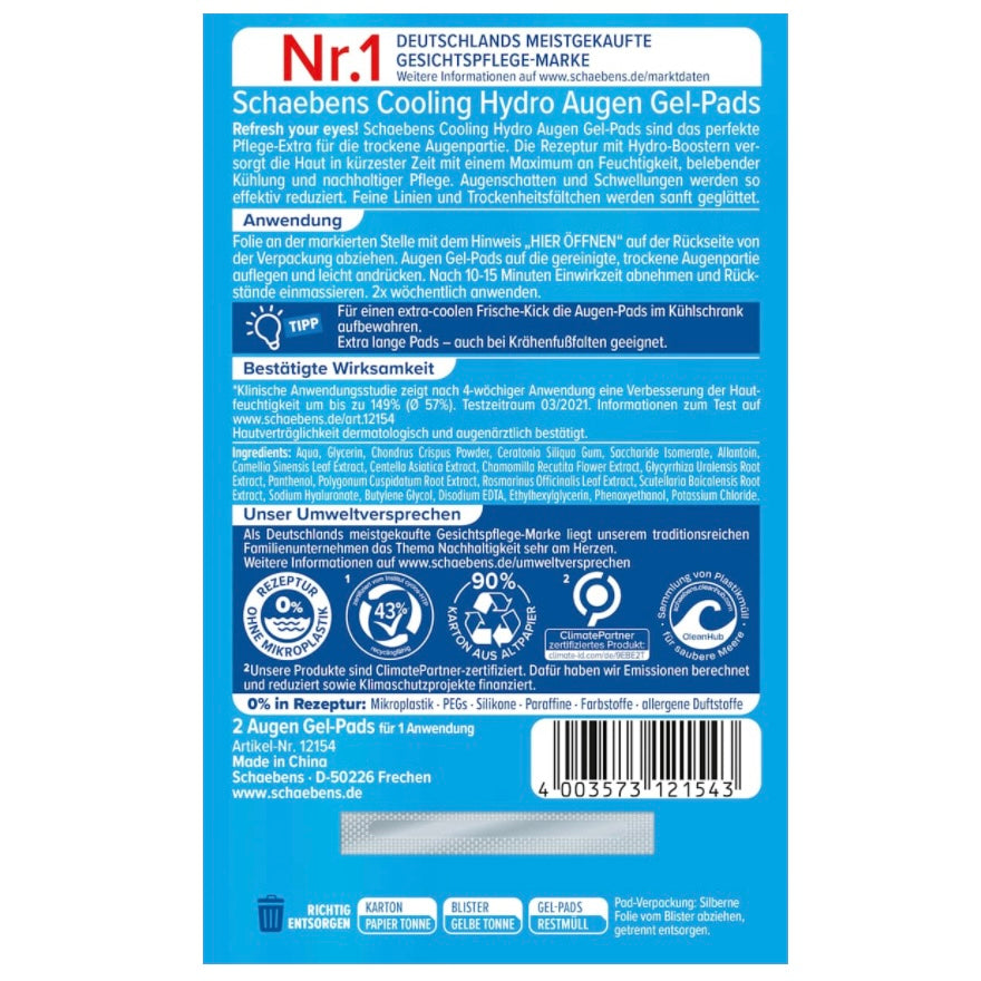 Schaebens
Augenpads Cooling Hydro (1 Paar), 2 St