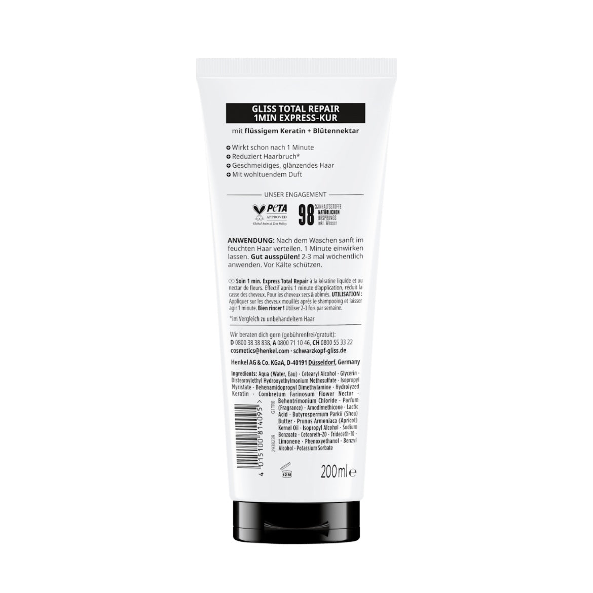 Total Repair 1-Minute Haarmasker – 200 ml
