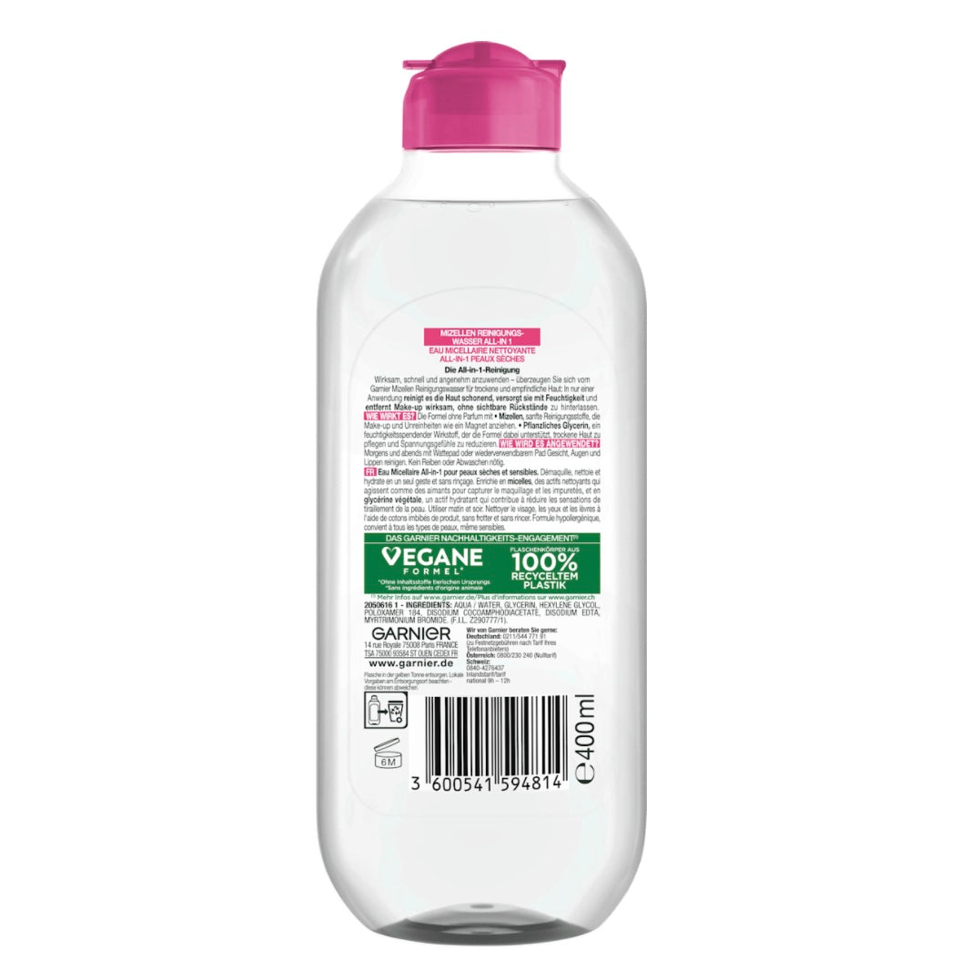 Garnier Micellair Reinigingswater – Droge & Gevoelige Huid – 400 ml