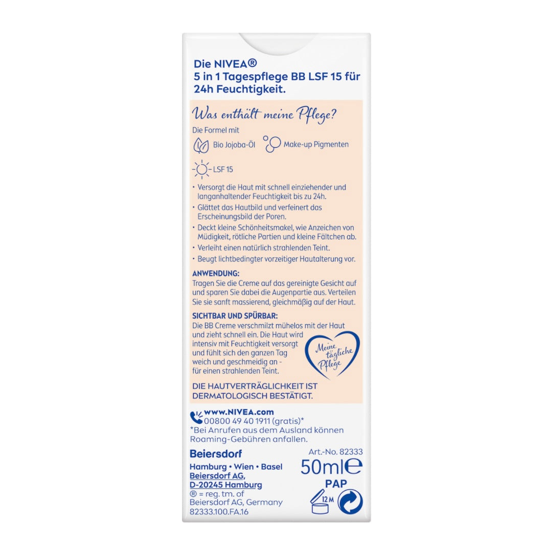 NIVEA Essentials BB Crème 5-in-1 – Lichte Huid – SPF 15 – 50 ml