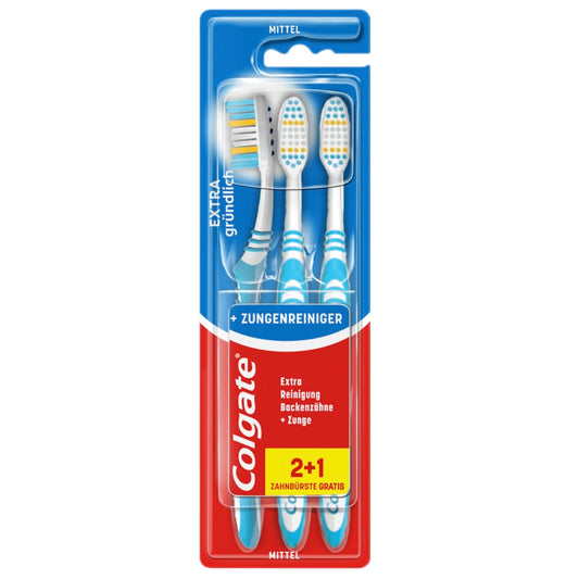 Colgate Tandenborstel Extra Grondig Medium (2+1 Gratis) – 3 stuks