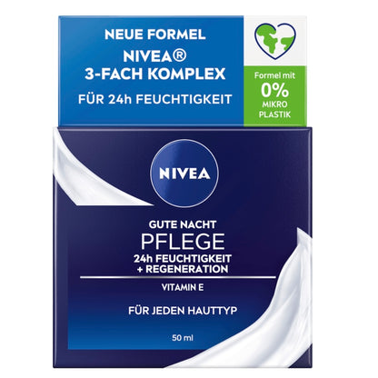 NIVEA Essentials Nachtcrème – 24h Hydratatie & Regeneratie – 50 ml