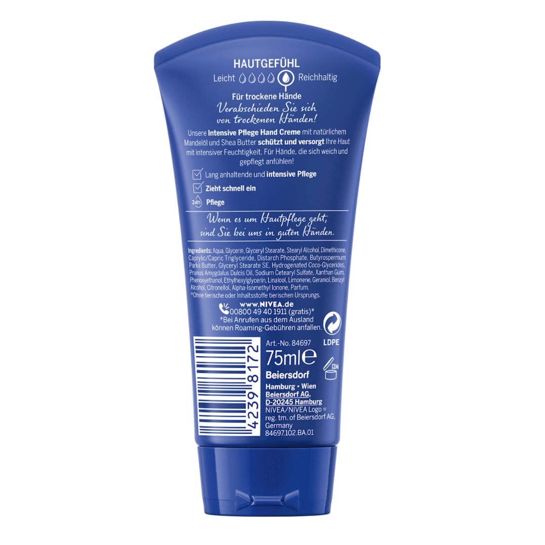 NIVEA Handcrème Intensieve Verzorging met Natuurlijke Amandelolie & Sheaboter – 75 ml