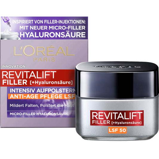 L’Oréal Paris Revitalift Filler [+Hyaluronzuur] Anti-Age Dagcrème – SPF 50 – 50 ml