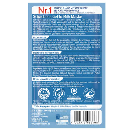 Schaebens Gezichtsmasker Gel-to-Milk – 10 ml